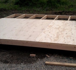 cabinfloor cabinfloor 300x276 How To Build A Small Cabin Preparing The Site and Building The Floor